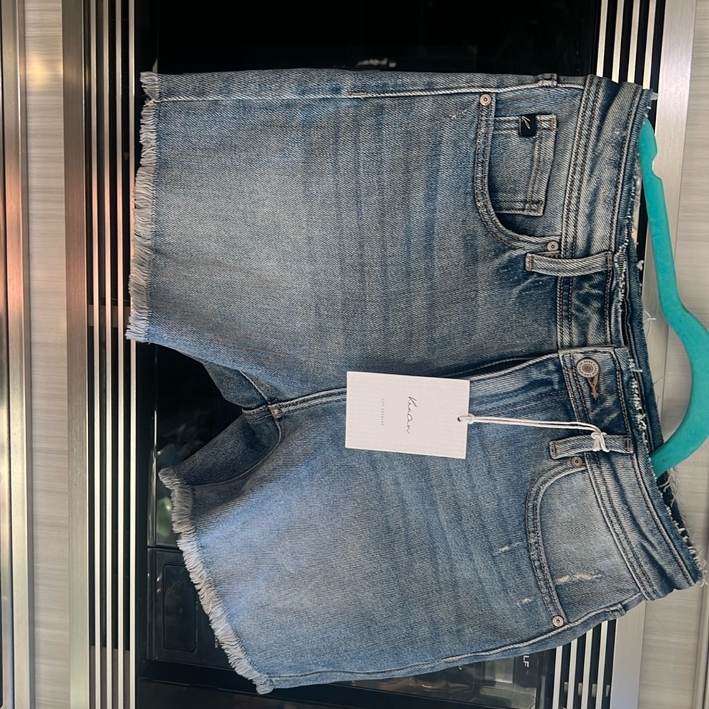 Lora high rise frayed hem shorts